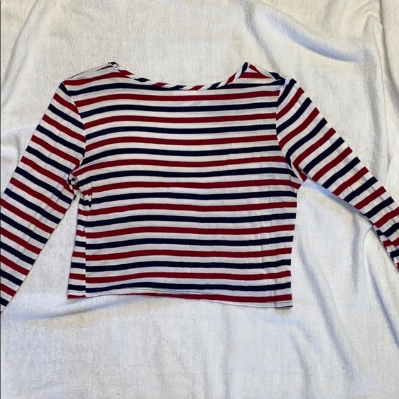 Red, white, and blue striped, crop top - Picture 4 of 4